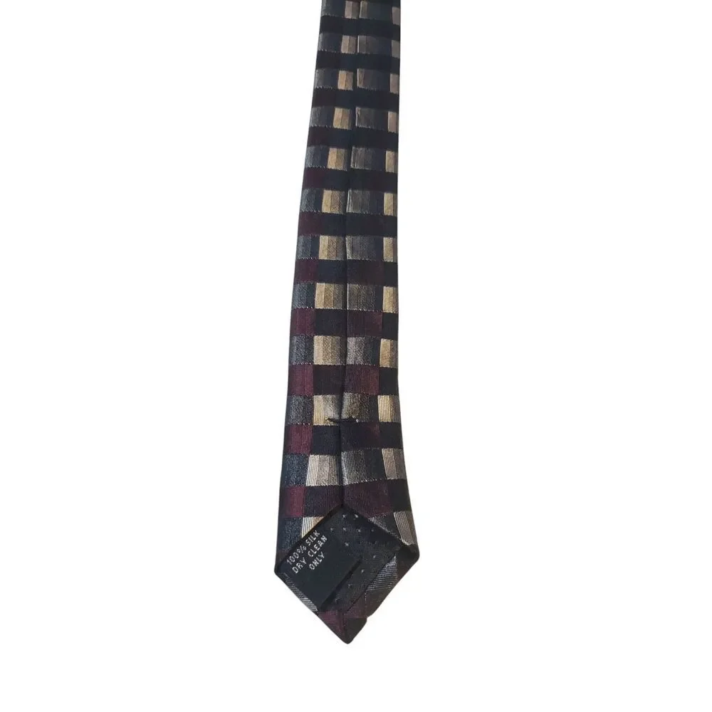 Joseph & Feiss Mens Tie Necktie Designer Luxury Black Gray Burgundy‎ Geometric